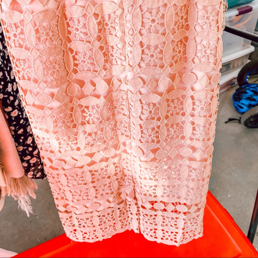 Rachel Parcell Pink Lace Pencil Skirt